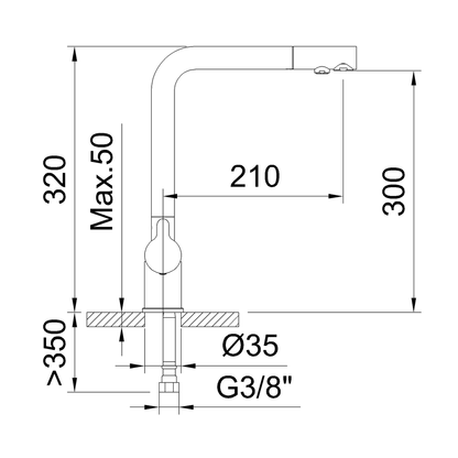 Inox keukenkraan