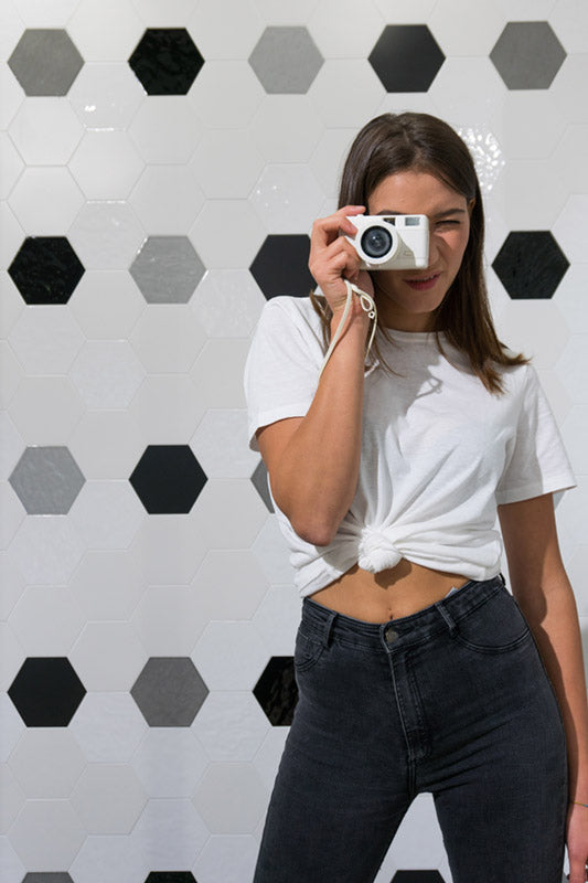 Matrix Black  Glossy Hexagon